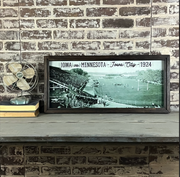 Framed reproduction photo of the 1924 Iowa vs. Minnesota football game, sold at Thistles in Pella, Iowa