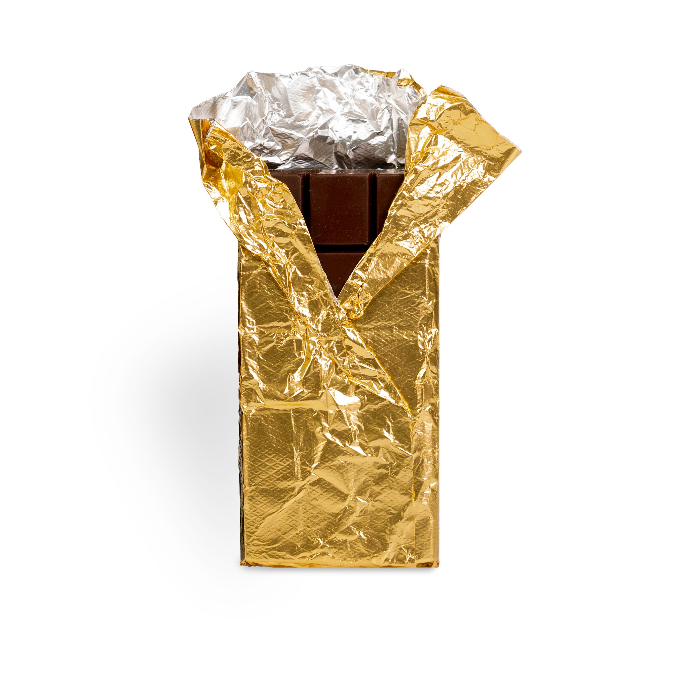Garden Square Dutch Bar dark chocolate bar in gold foil wrapping, Pella, Iowa