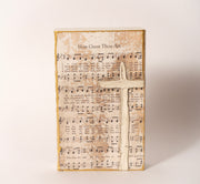 Hand-painted wooden hymn and cross block, 6 by 9 inches, sold at Thistles in Pella, Iowa